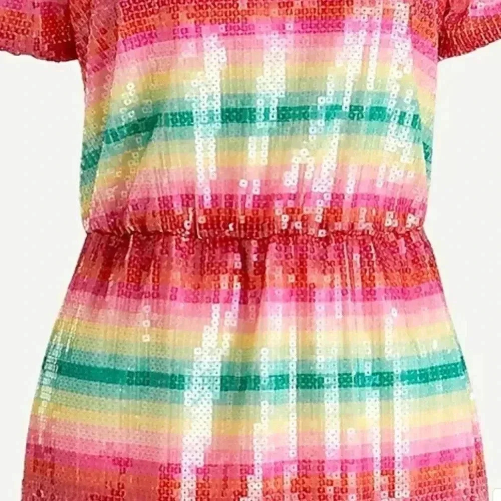 {J. Crew} NWT: Watermelon Stripe Sequin Maxi Dress - Picture 11 of 16